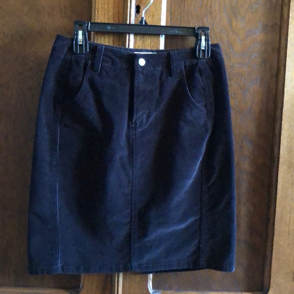 Chocolate brown corduroy skirt